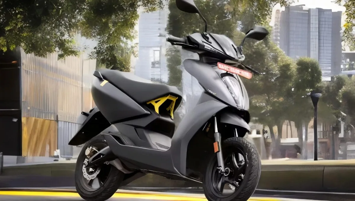  Ather 450S scooter side view showing smart screen