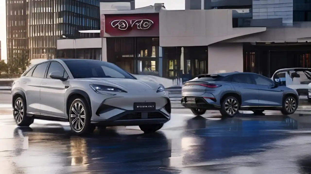 BYD Sealion 7 driving on road in India - Tesla Model Y vs BYD Sealion 7
