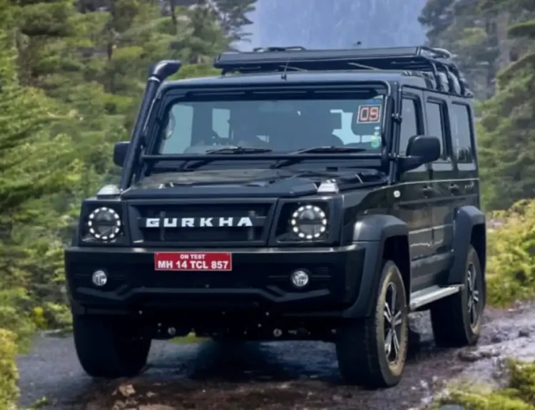 Front view of new Force Gurkha 2024 SUV with rugged design and LED headlights