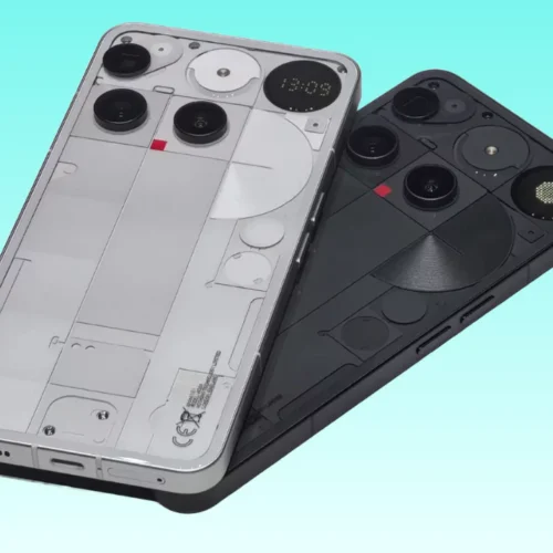 Nothing Phone 3 showing triple rear camera setup and Glyph Matrix micro‑LED display