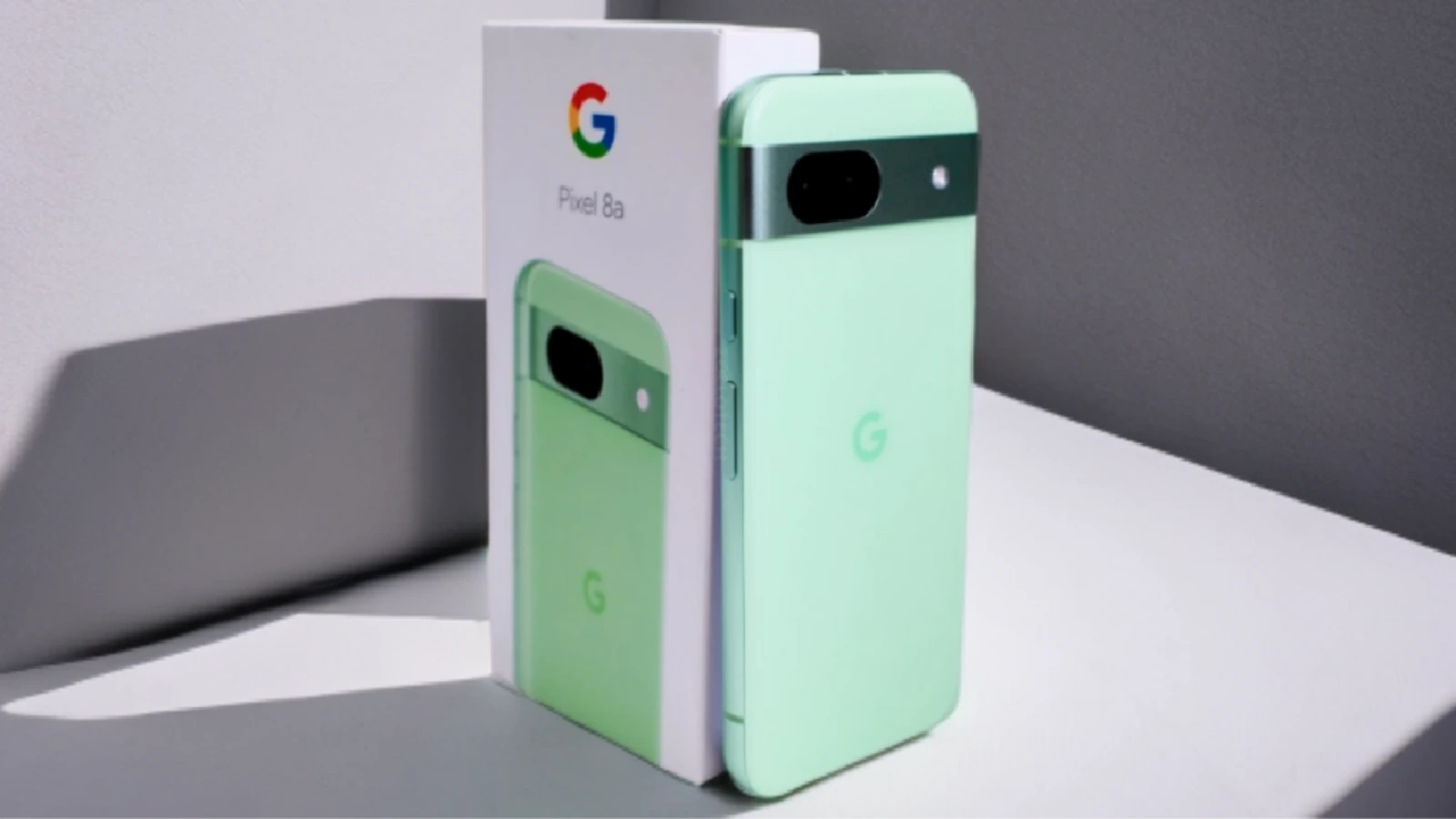 Google Pixel 8a showing front screen and rear camera design