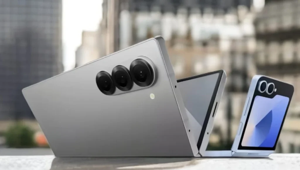 Samsung Galaxy Z Fold 7 shown in folded and unfolded form