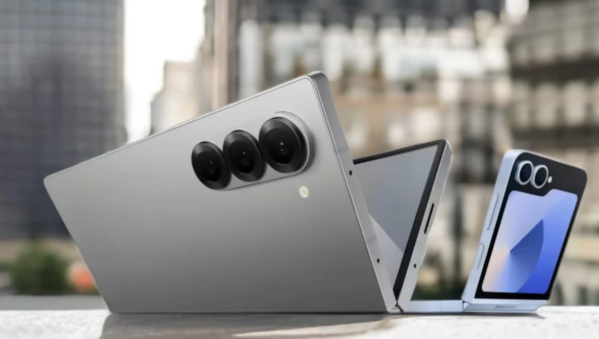 Samsung Galaxy Z Fold 7 shown in folded and unfolded form