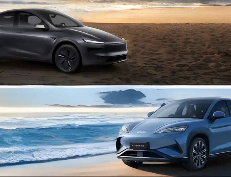 Tesla Model Y and BYD Sealion 7 side by side