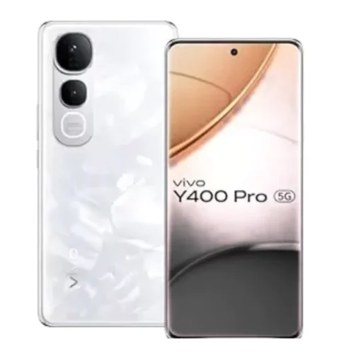 Close-up of Vivo Y400 Pro in hand showing AMOLED screen