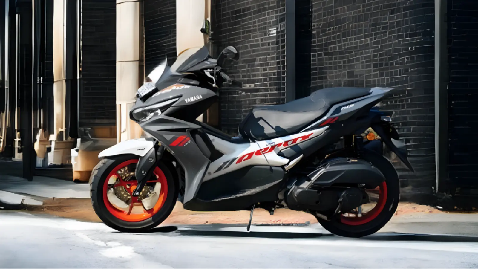 Under-seat storage and digital display of Yamaha Aerox 155