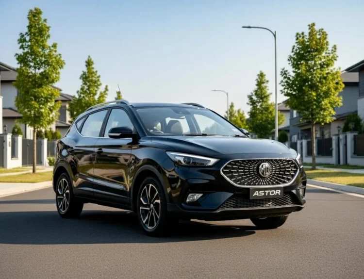 MG Astor 2025 front view with bold grille and LED headlamps